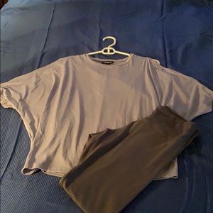 Express Lavender NWT cold shoulder crop tee